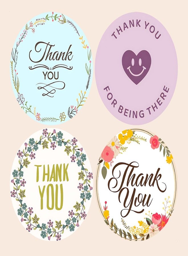 SLGIFT Vinyl Thank You Theme Sticker, Self-Adhesive Vinyl Stickers, 40 Pieces, 2 x 2 Inches Round Sticker, 4 Unique Designs, R102 - Image 2